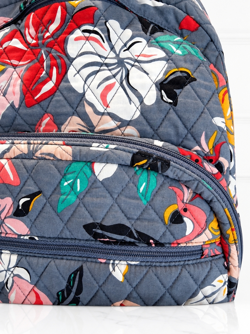 Vera Bradley Essentials Large Backpack "Coastal Paradise" Quilted Travel Laptop - Picture 3 of 16